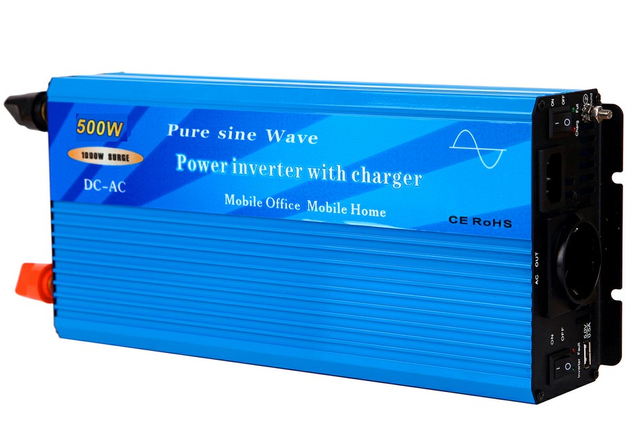 500W Pure Sine Wave Power Inverter with built-in charger and auto transfer switch